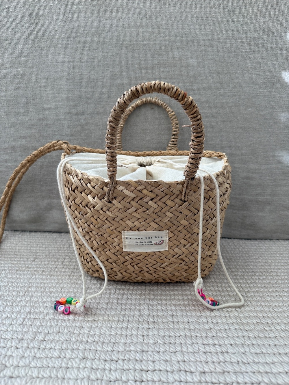 Zara girls summer basket bag with cute fruit charm details